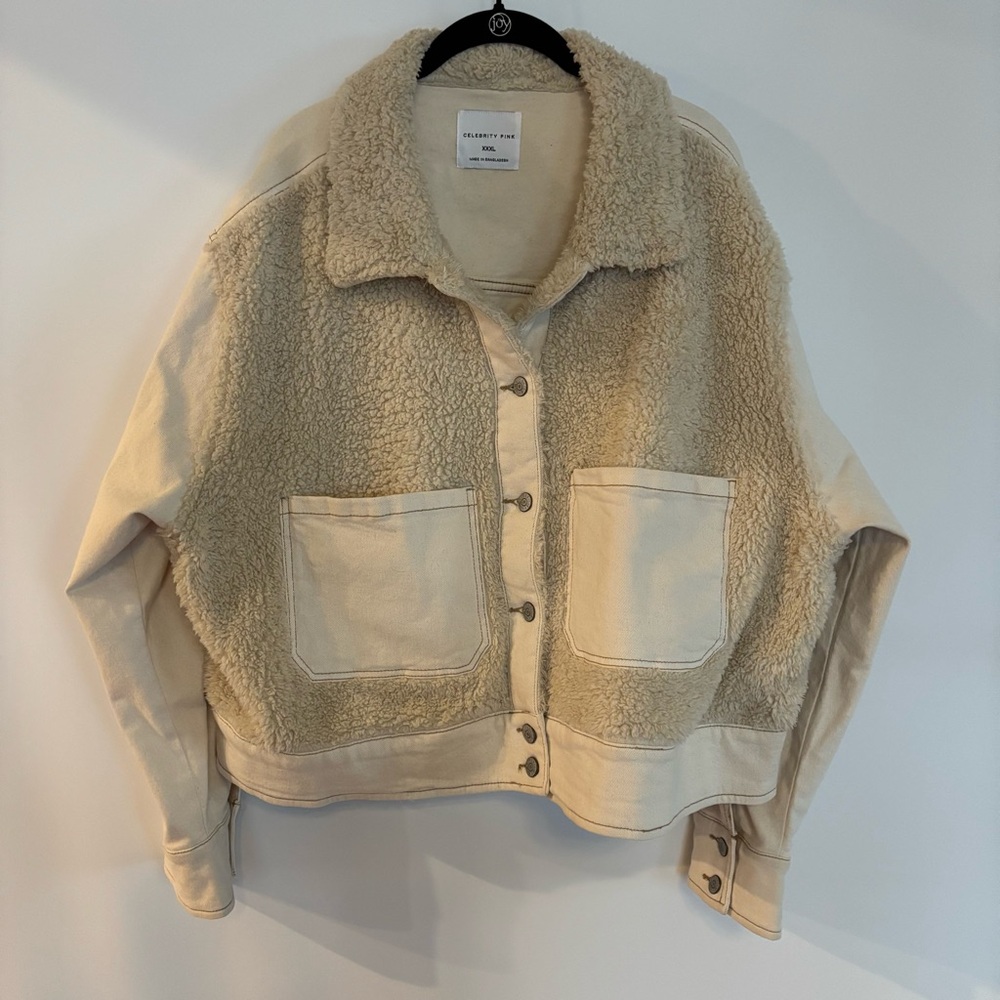 Celebrity Pink Sherpa Jacket Beige Size XXXL